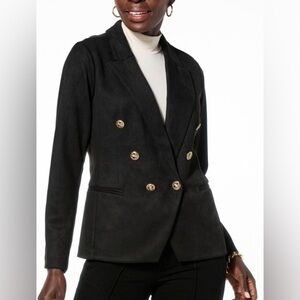 Black Double-Breasted Women's Blazer